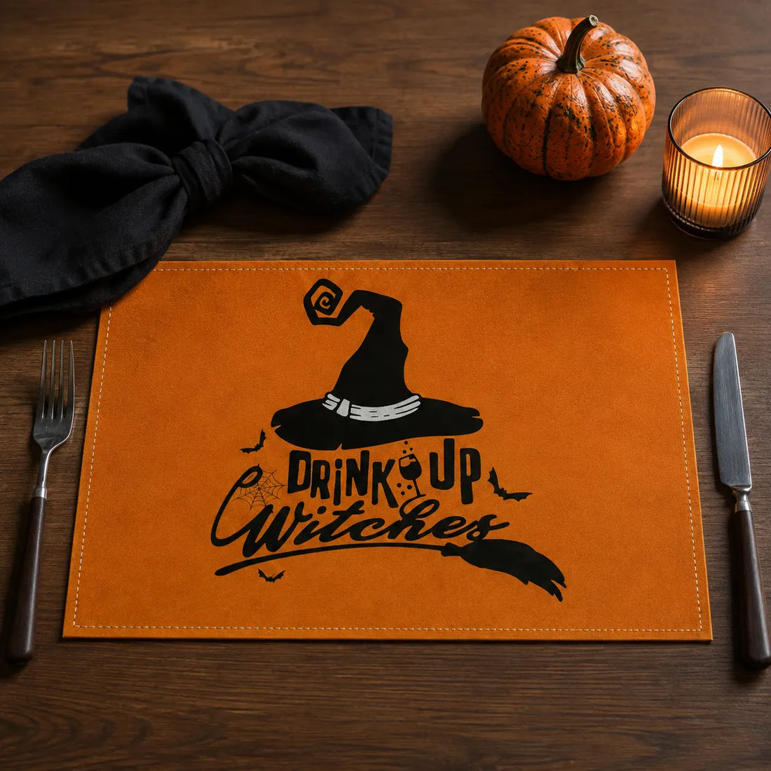 Set de Table Orange Chapeau de Sorcière Pratique