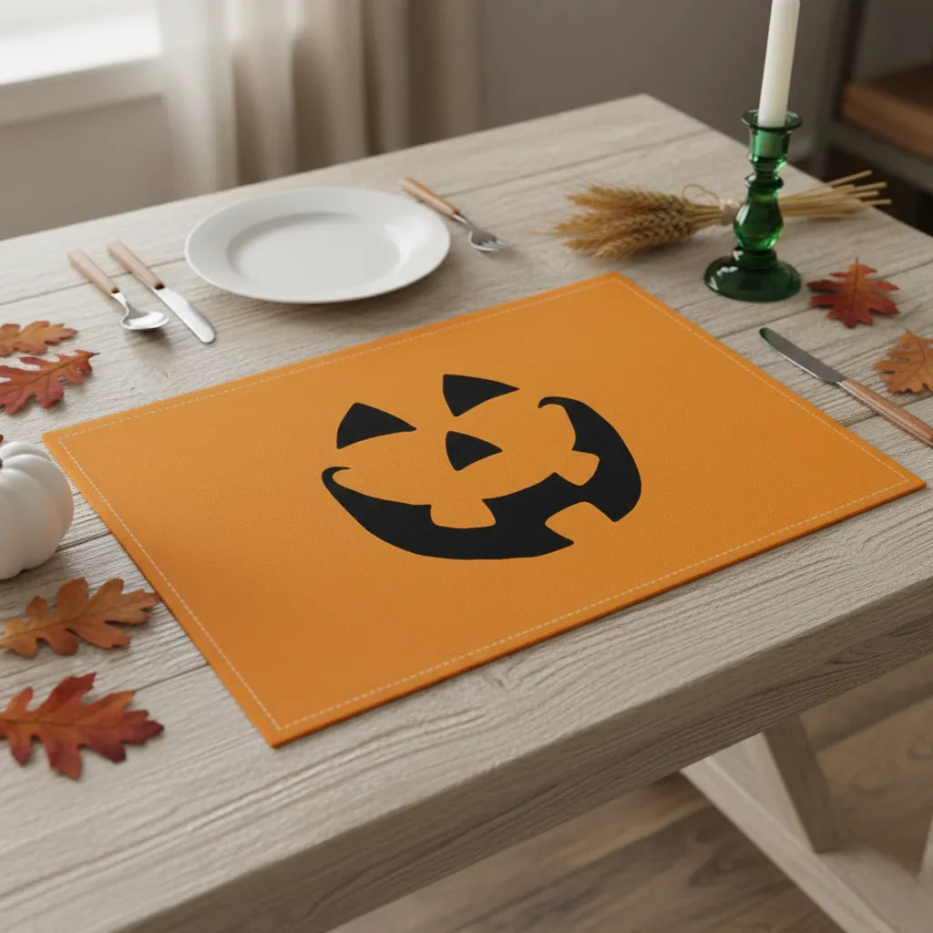 Set de Table Orange Citrouille Epuré Souriant