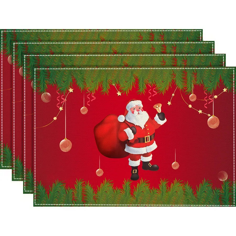 Set de Table Père Noël Rouge et Vert