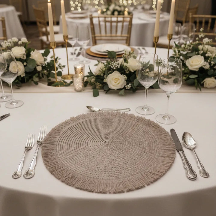 Set de Table Rond Gris Chic