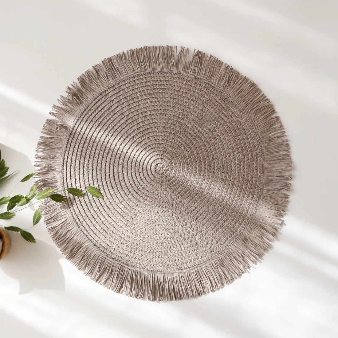 Set de Table Rond Gris Chic Minimaliste