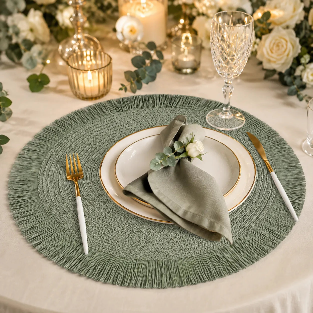 Set de Table Rond Vert Design original