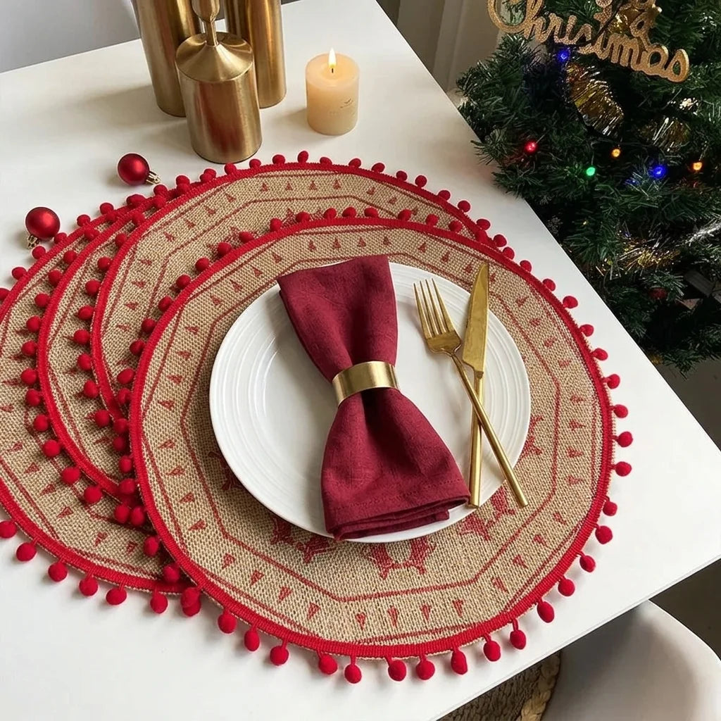 Set de Table Rond en Jute Moderne élégant 