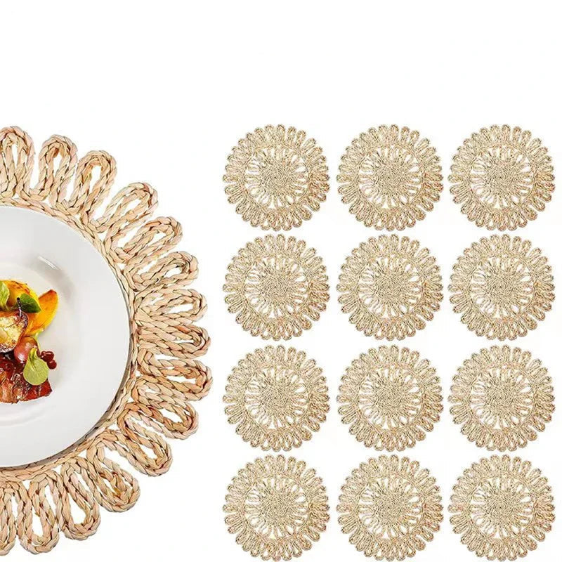 Set de Table Rustique en Rotin Design