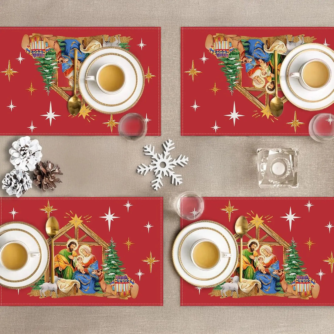 Set de Table Scène de la Nativité de qualité