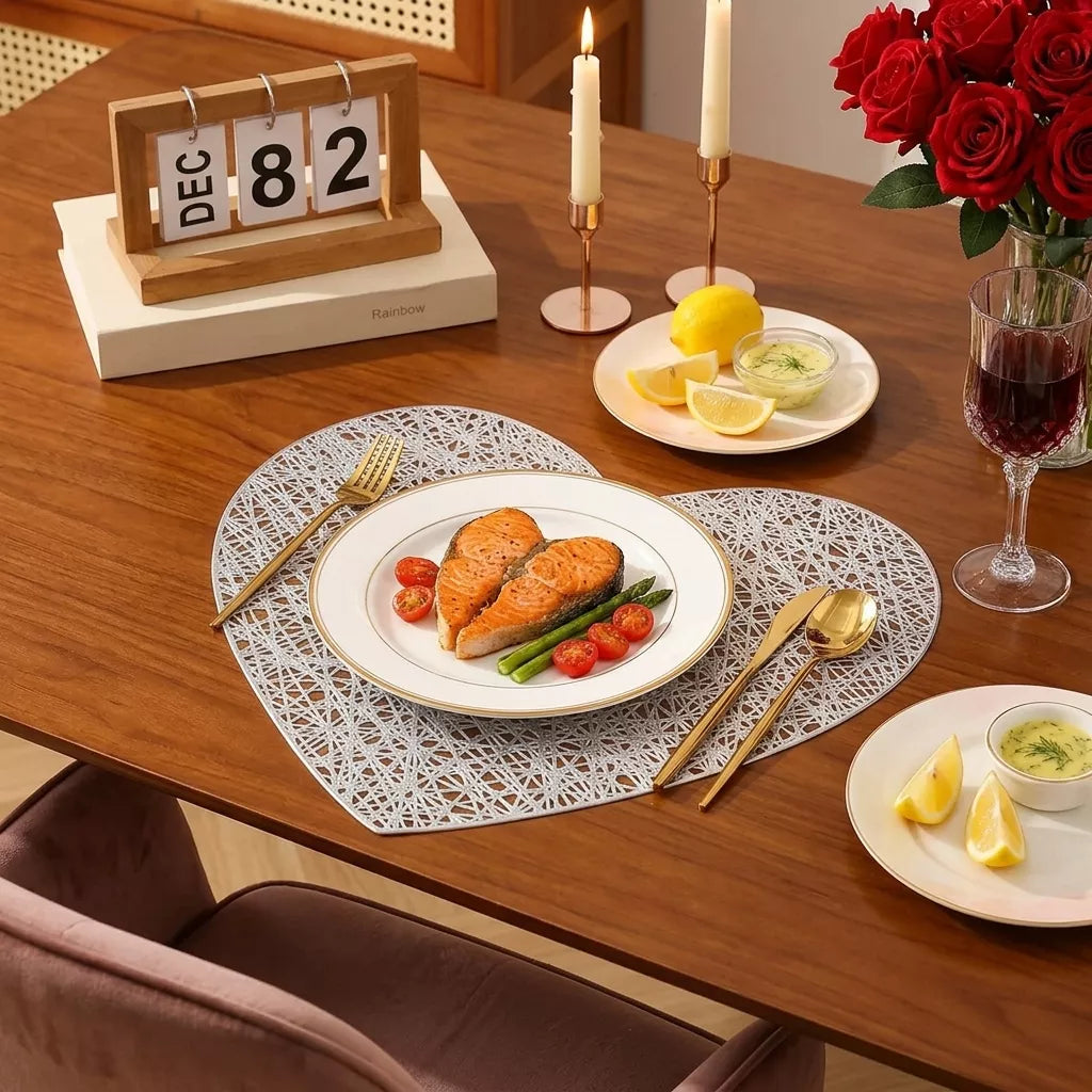 Set de Table en Forme de Cœur Chic