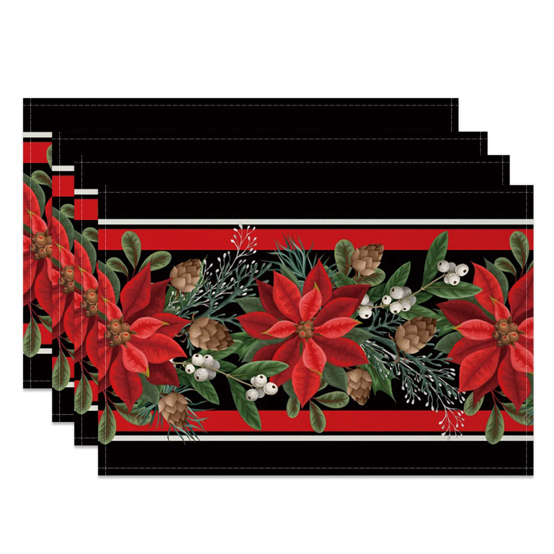 Set de Table en Lin Noir Noël