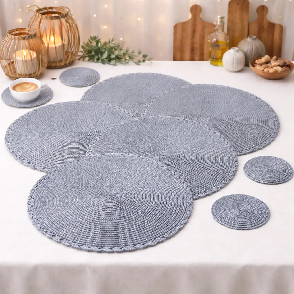 Set de Tale Gris Tissé Mariage