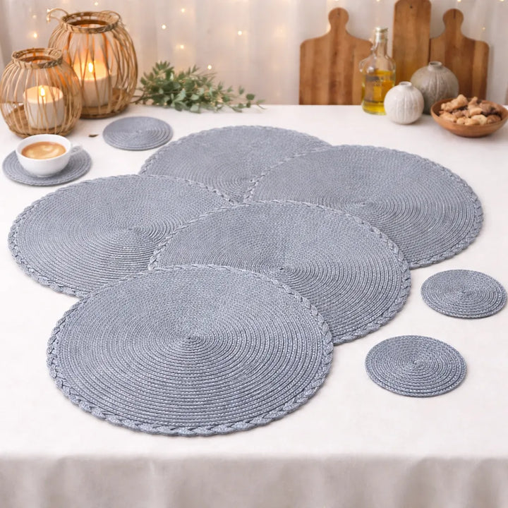 Set de Tale Gris Tissé Mariage