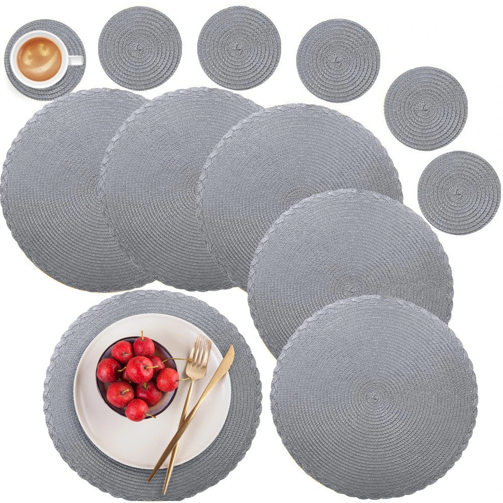 Set de Tale Gris Tissé Mariage Moderne