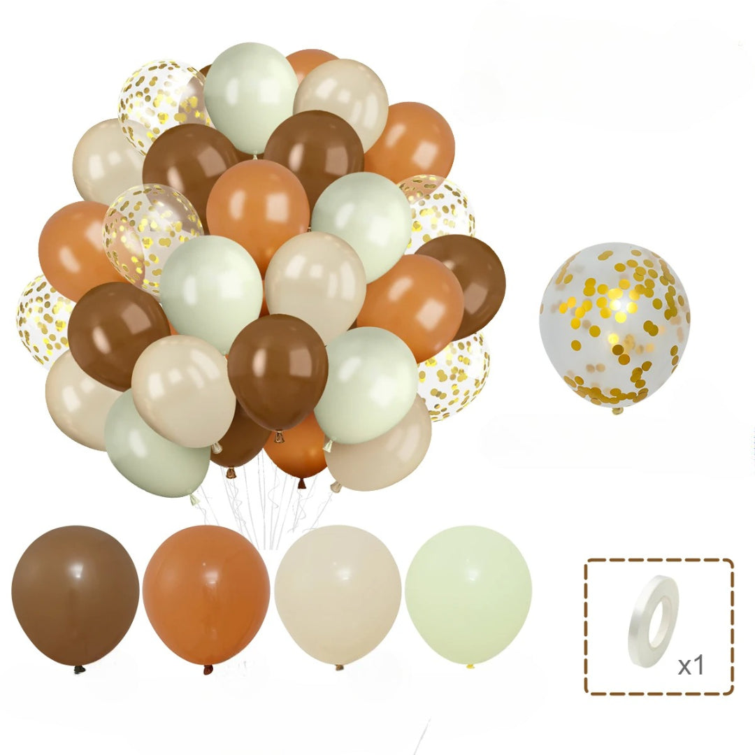 Ballons Anniversaire Tons Marron Uniques