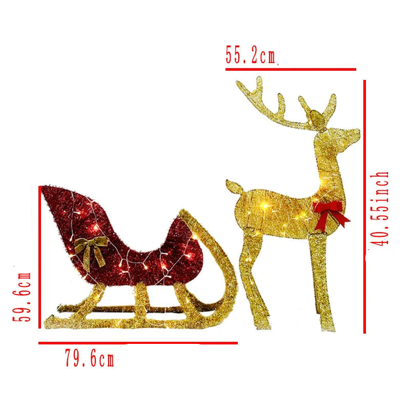 Structure Lumineuse Renne Et Traîneau De Noël qualité