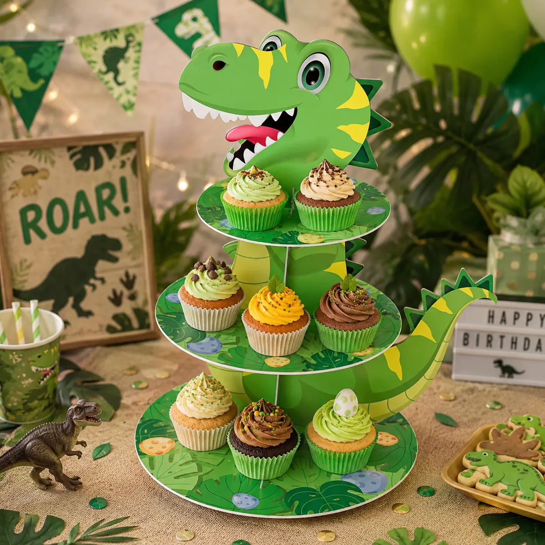 Support Cupcake Dinosaure Enfantin 