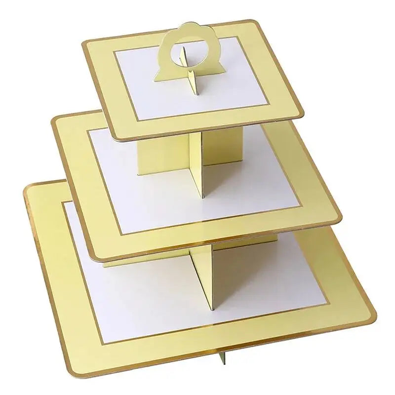 Support Cupcake En Carton Jaune et Blanc joyeuse