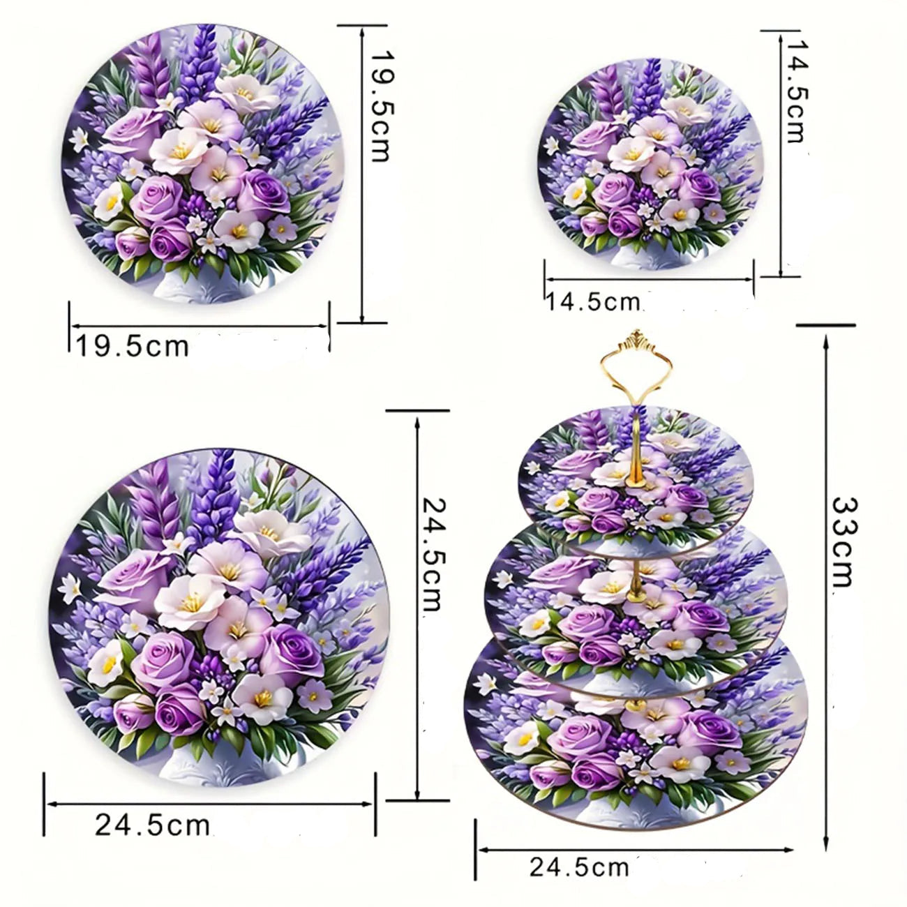 Support Cupcake Fleuri Violet Moderne