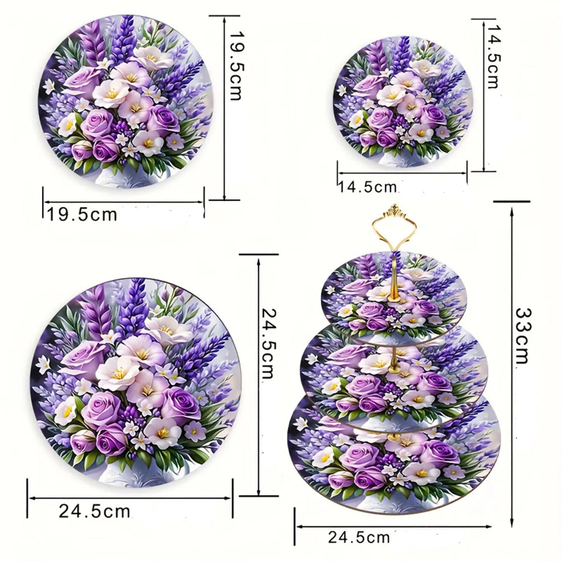 Support Cupcake Fleuri Violet Moderne