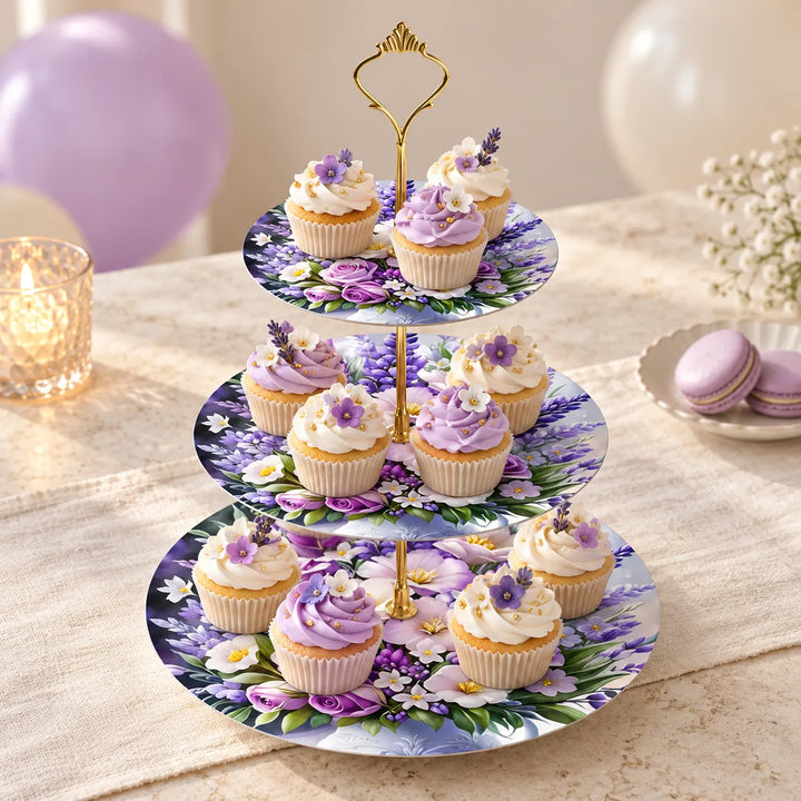 Support Cupcake Fleuri Violet chic