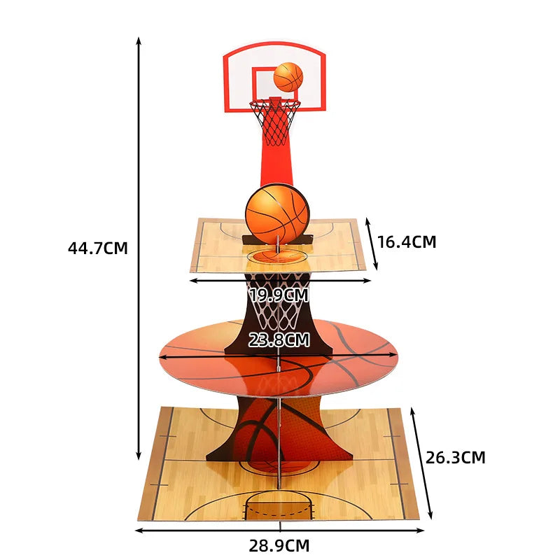 Support à Cupcakes Basketball Dimensions