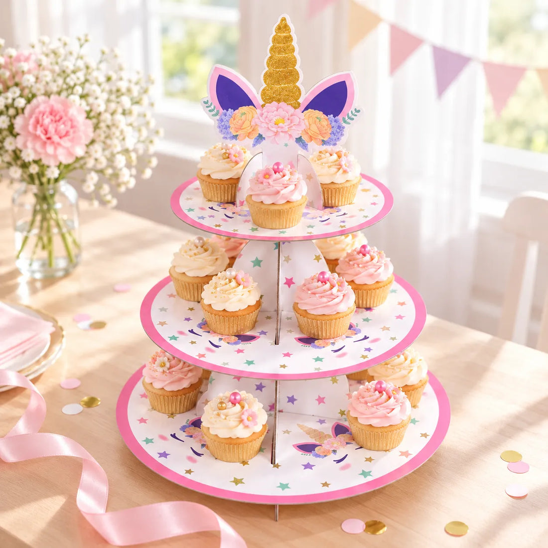 Support à Cupcakes Licorne féerique