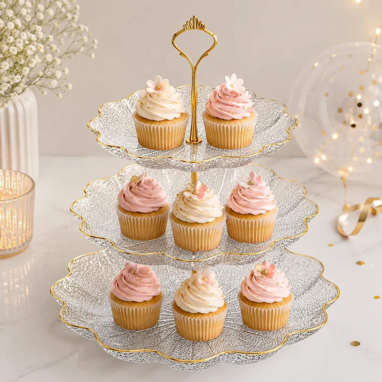 Support Cupcakes Lotus en Plastique