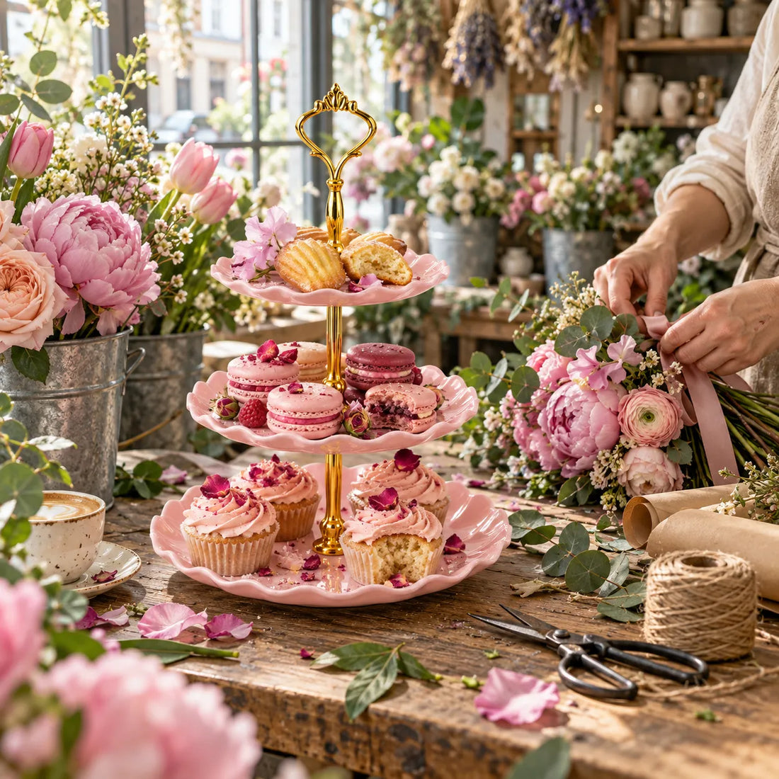 Support à Cupcakes Rose Design