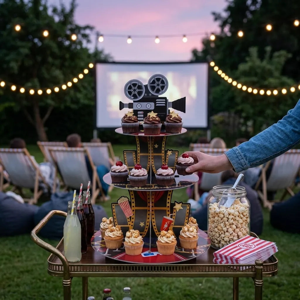 Support à Cupcakes Thème Cinéma Design
