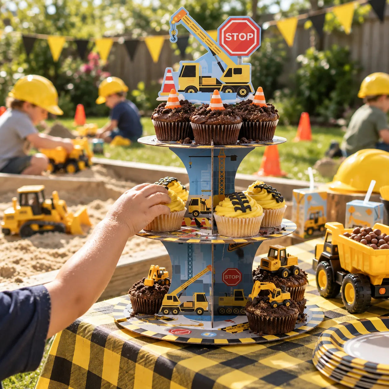 Support Cupcakes Thème Construction Métier