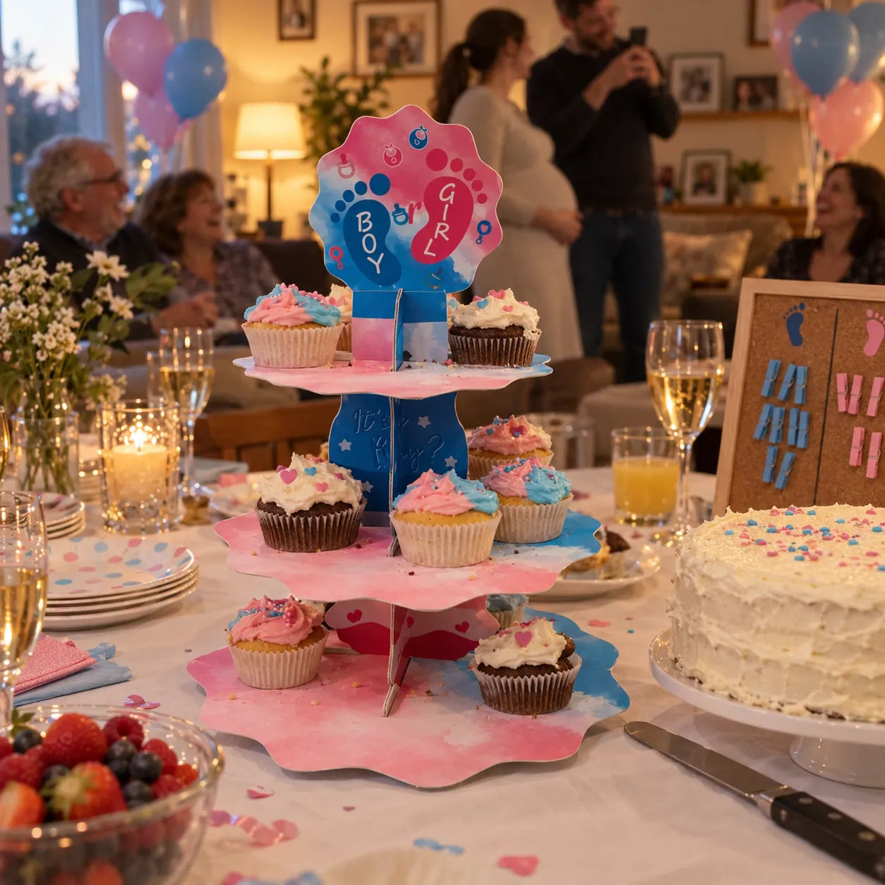 Support à Cupcakes pour Baby Shower Coloré