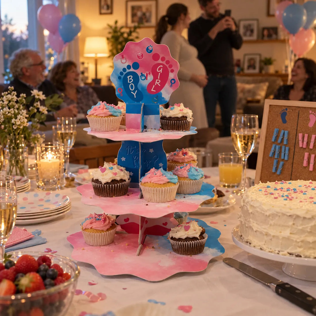 Support à Cupcakes pour Baby Shower Coloré