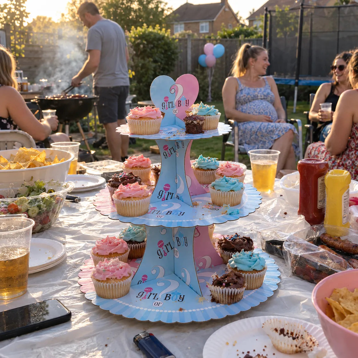 Support à Cupcakes pour Révélation de Sexe Boy