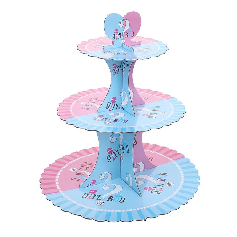Support à Cupcakes pour Révélation de Sexe Minimaliste