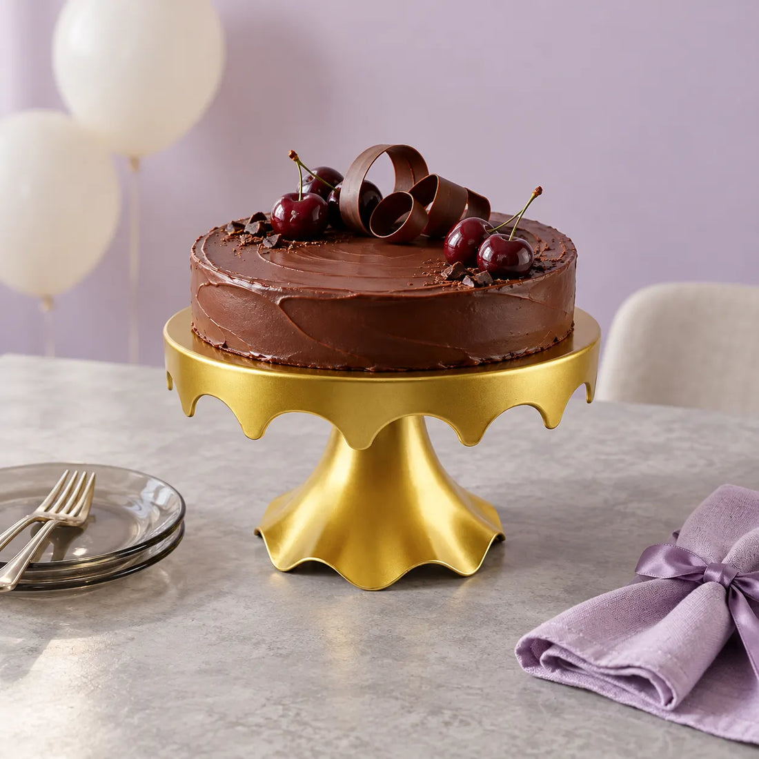 Support à Gâteau Métallique Doré luxe