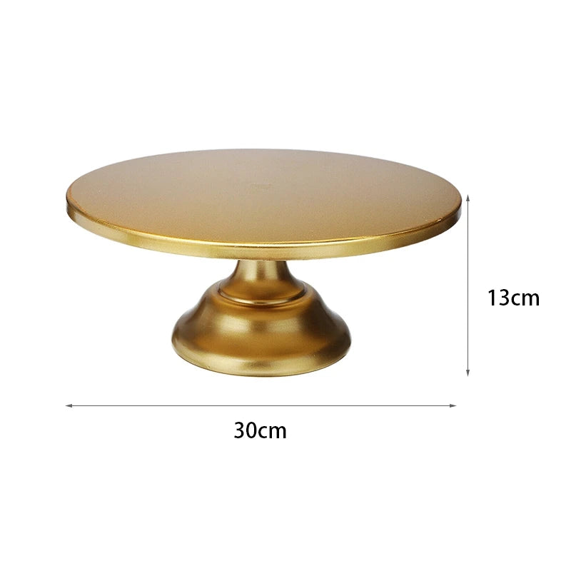 Support à Gâteau Rond Doré Epuré Moderne