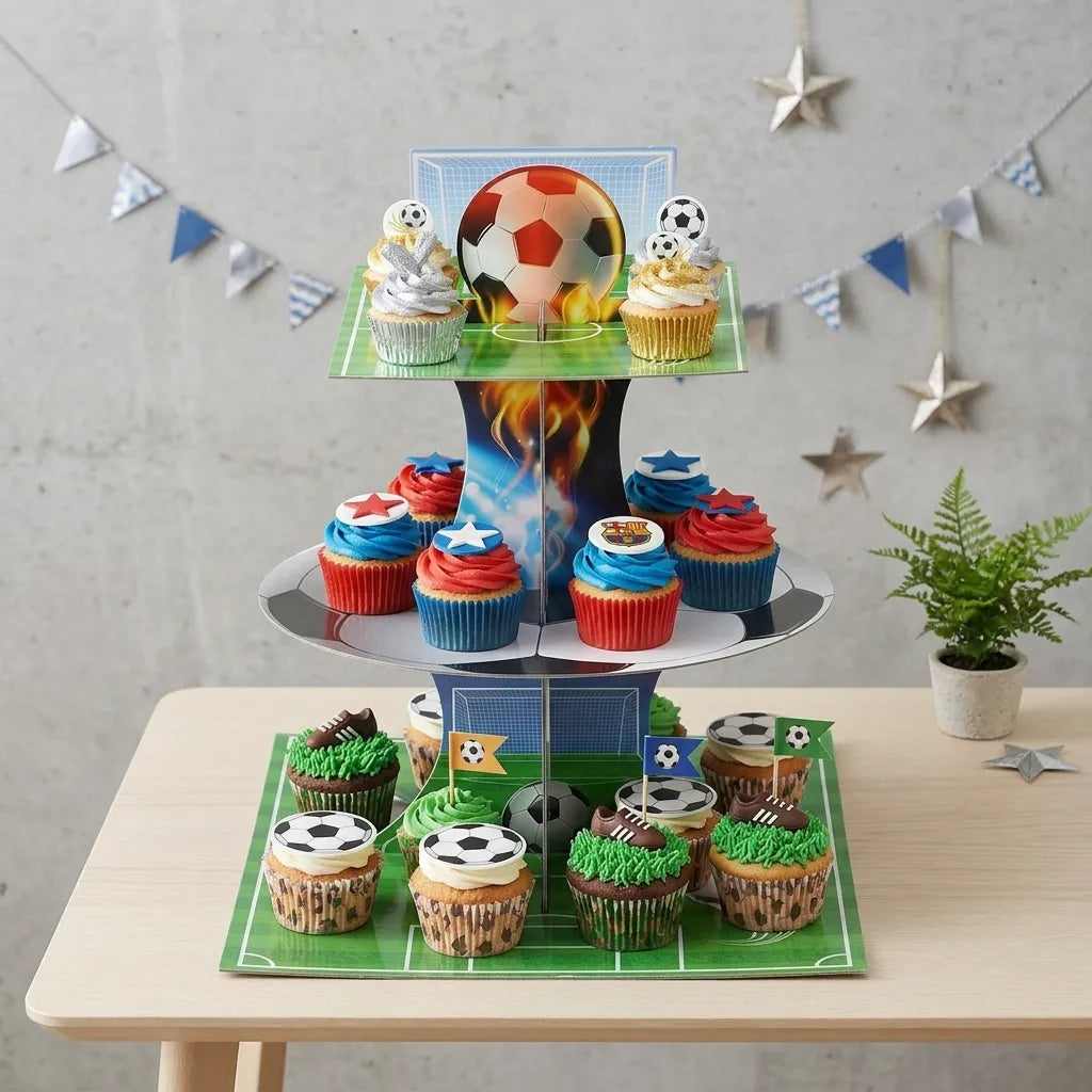 Support Pour Cupcakes Football Minimaliste
