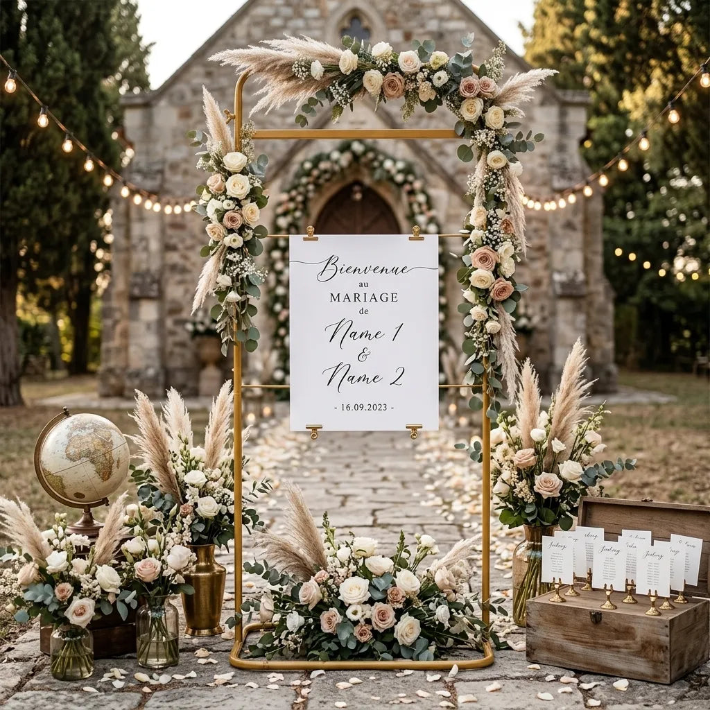 Support de Panneau Mariage Moderne Elégant