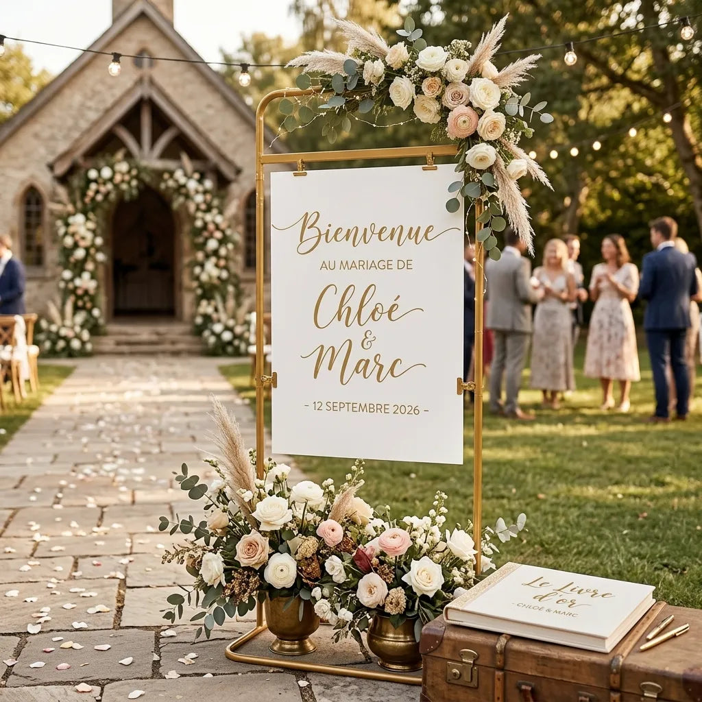 Support de Panneau Mariage Moderne Léger