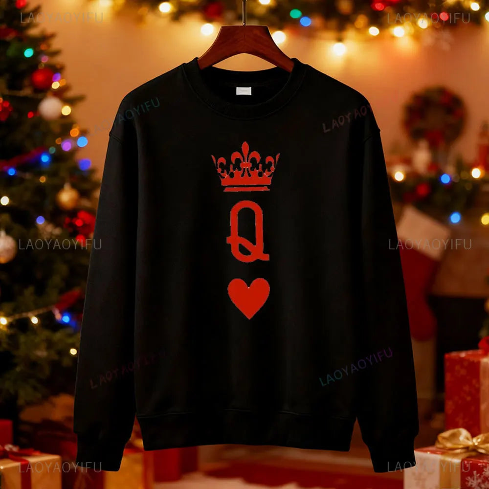 Sweat Couple Roi et Reine noir femme