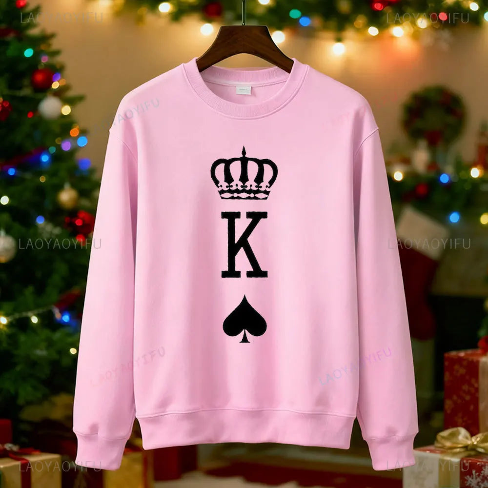 Sweat Couple Roi et Reine rose homme