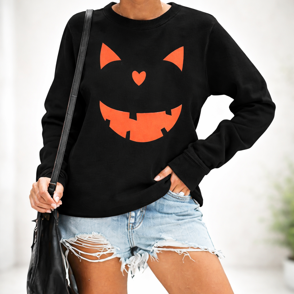 Sweat Noir Citrouille