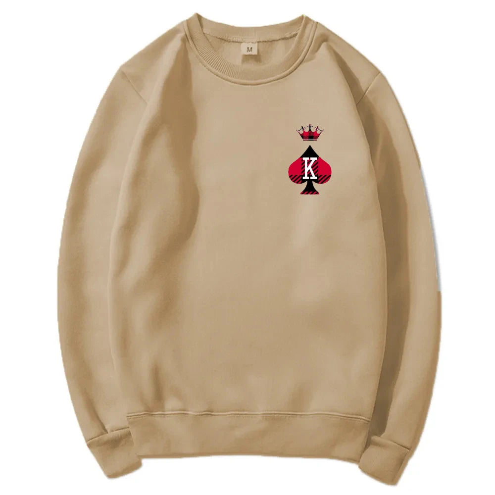 Sweat Roi et Reine Saint-Valentin Beige