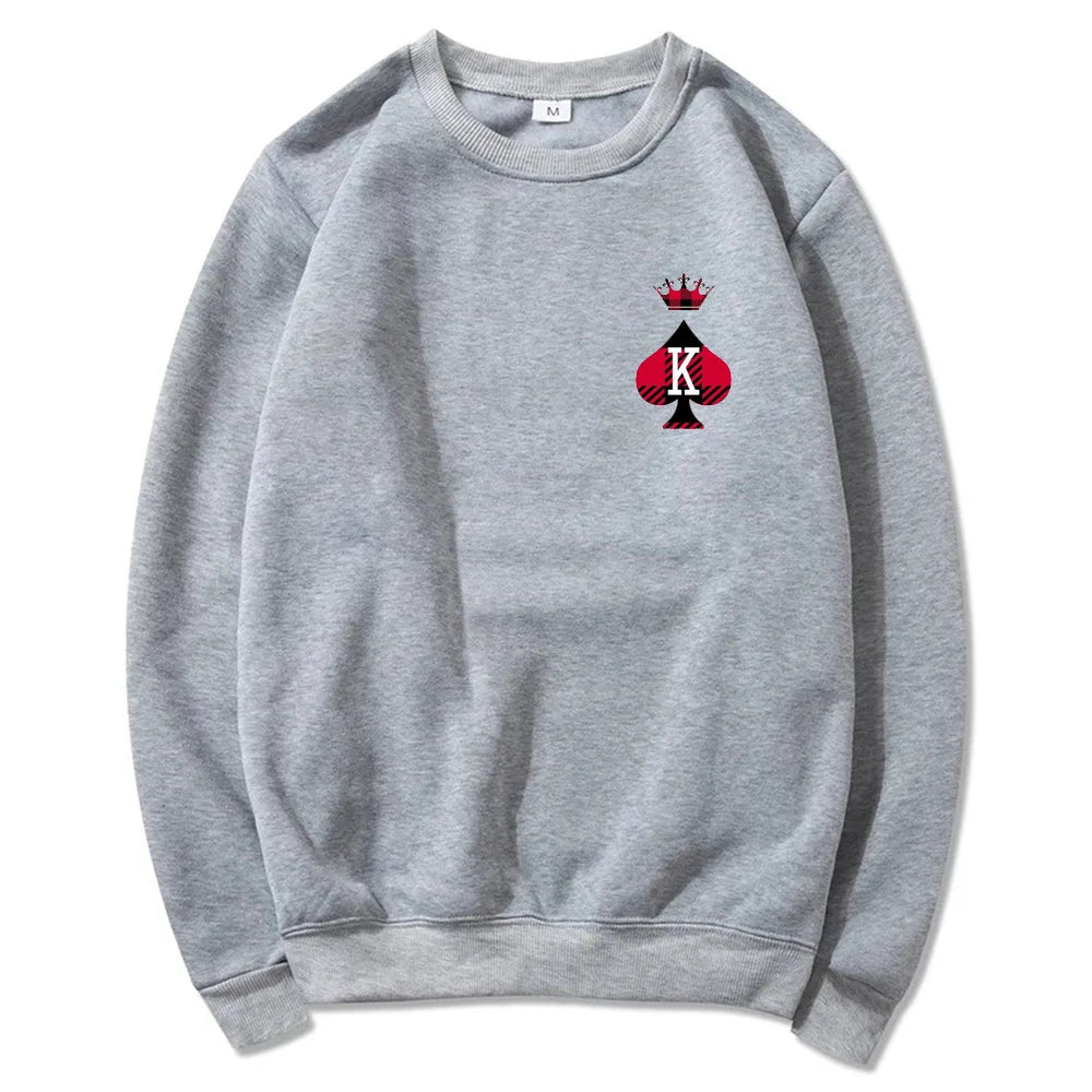 Sweat Roi et Reine Saint-Valentin Gris