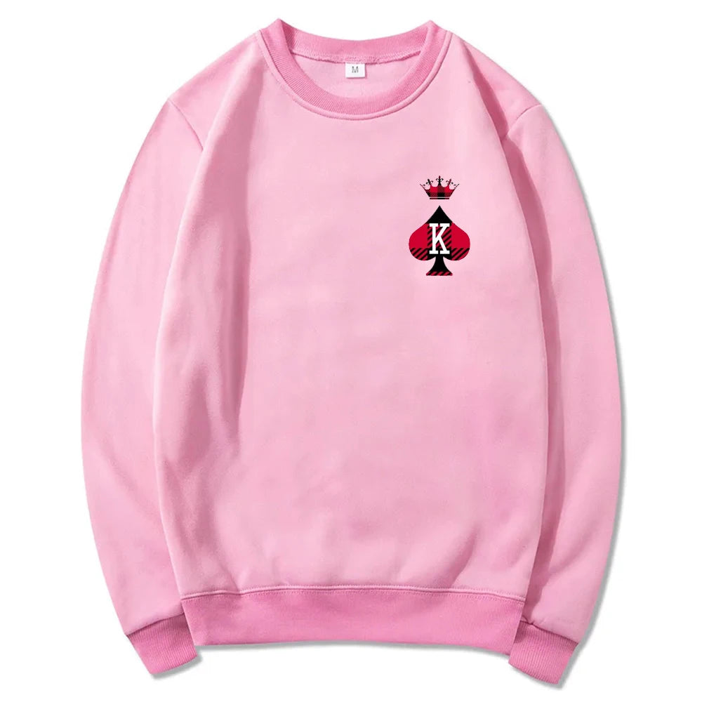 Sweat Roi et Reine Saint-Valentin Rose