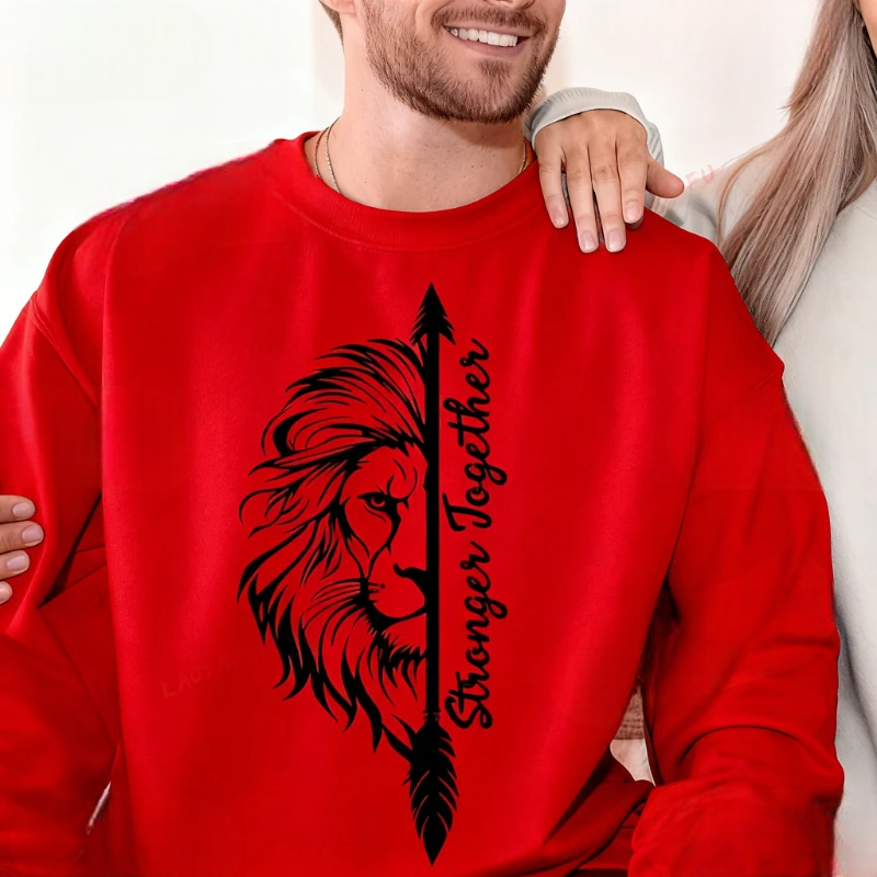 Sweat Saint-Valentin Assorti pour Couple Lion Rouge