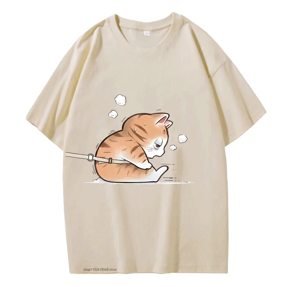 T-shirt Couple Kawaii Beige Homme