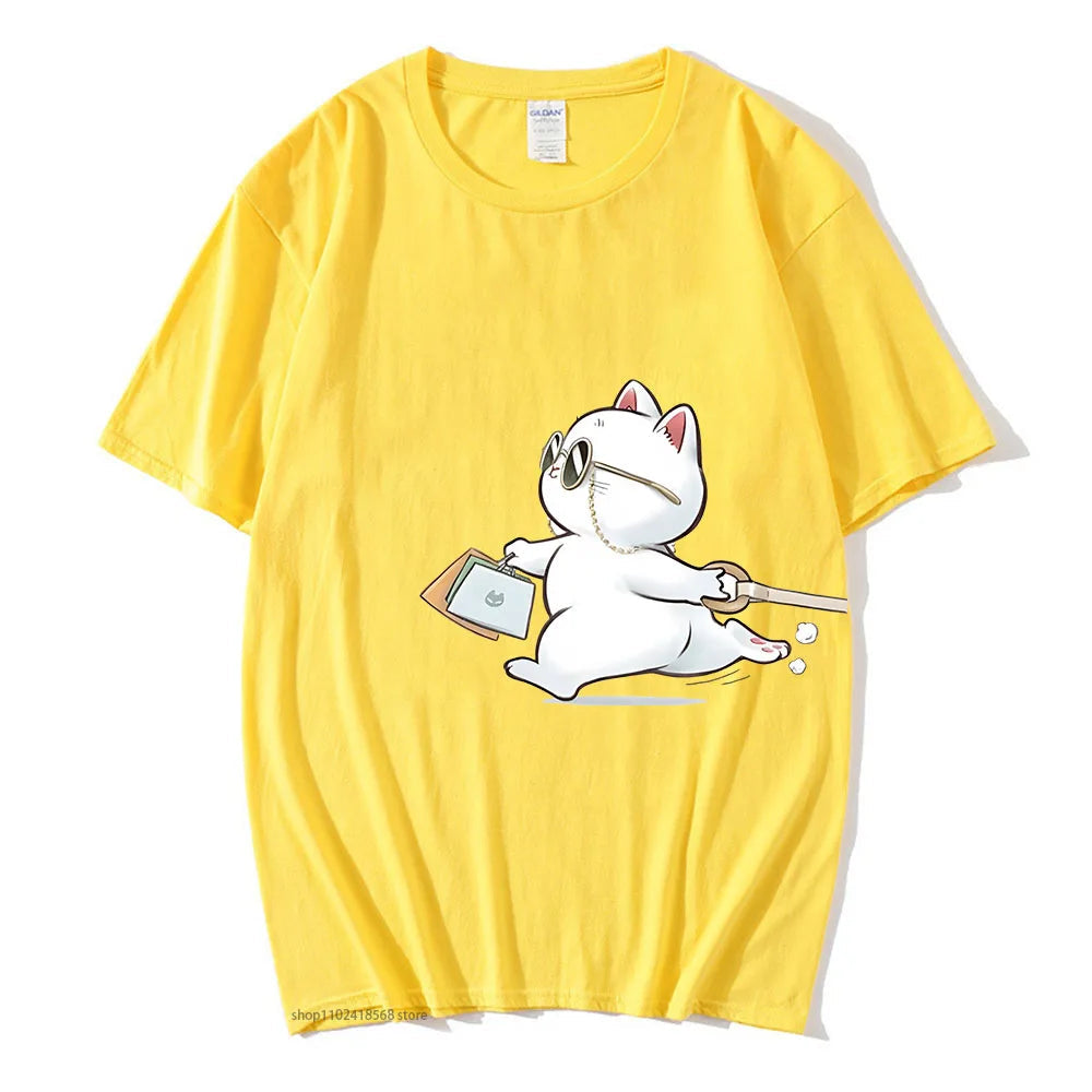 T-shirt Couple Kawaii Jaune Femme