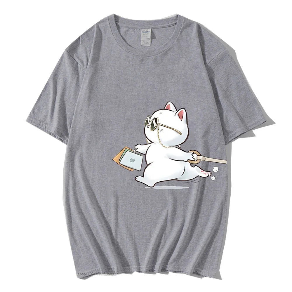 T-shirt Couple Kawaii gris Femme 