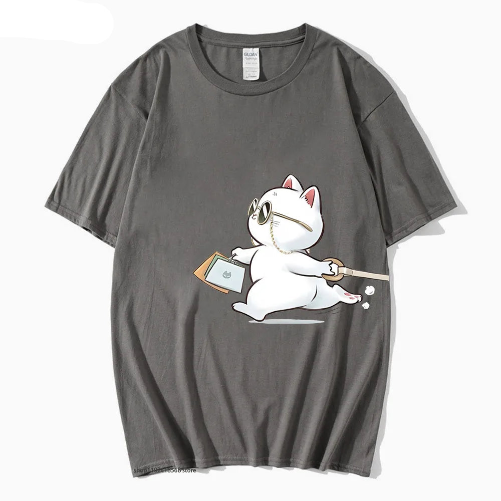 T-shirt Couple Kawaii gris Foncé Femme