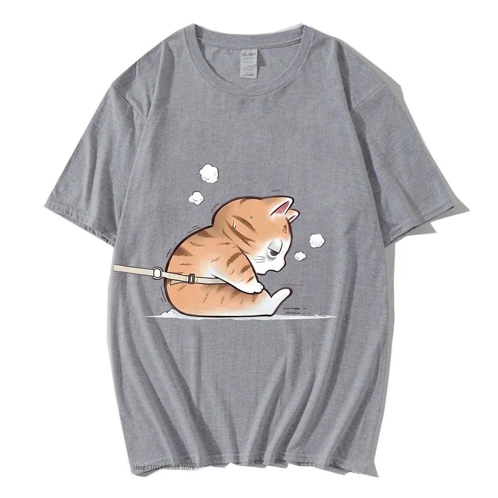 T-shirt Couple Kawaii gris Homme