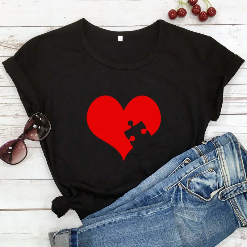 T-shirt Couple Puzzle Saint Valentin Affectif