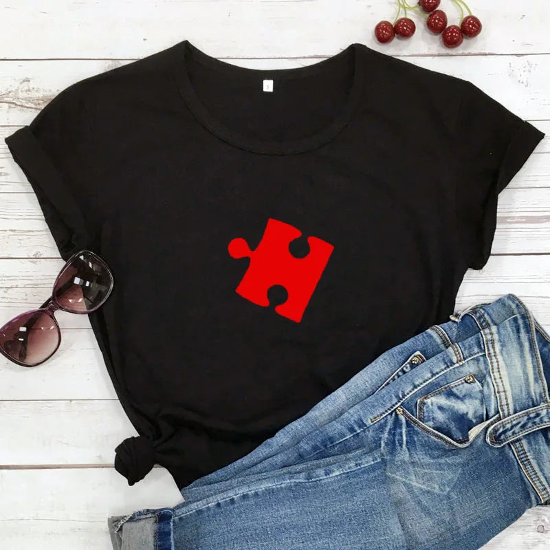 T-shirt Couple Puzzle Saint Valentin Amoureux